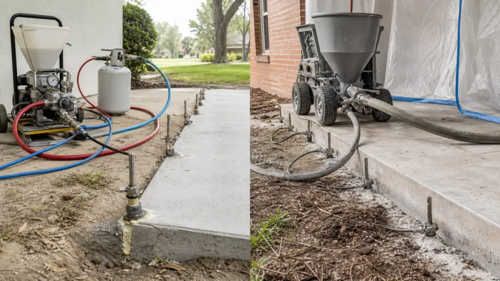Polyurethane Foam Injection vs. Grouting in Apopka 9 Polyurethane foam and grouting equipment for an Apopka slab