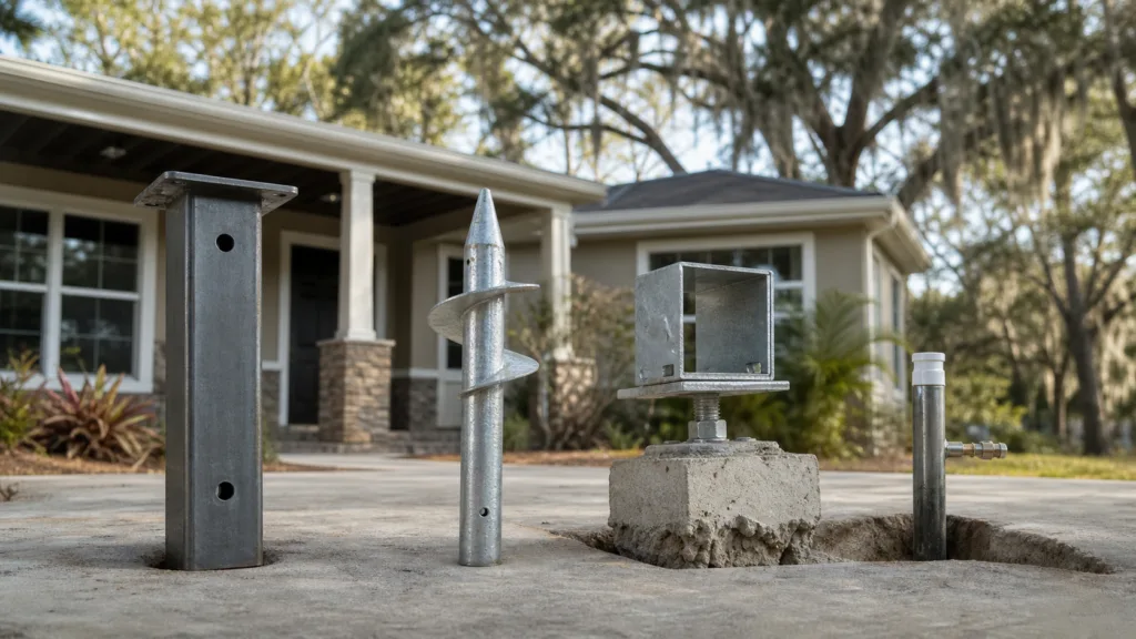 Foundation Pier Types Used in Apopka: A Practical Comparison 6 Foundation pier types at an Apopka repair site