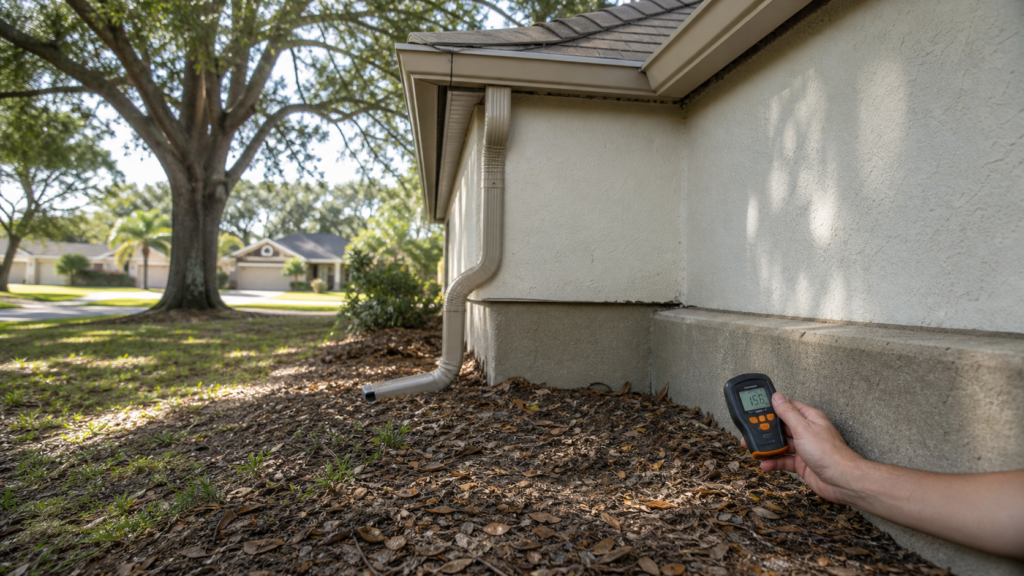 Tree and foundation moisture inspection at an Apopka home