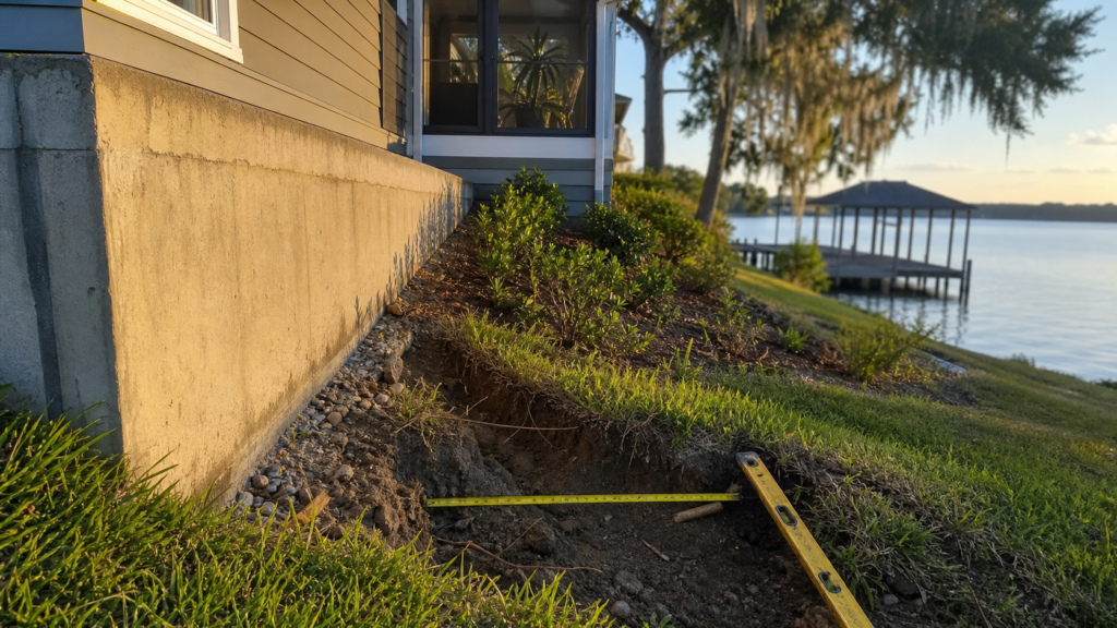 Lakeside foundation and erosion inspection in Mount Dora